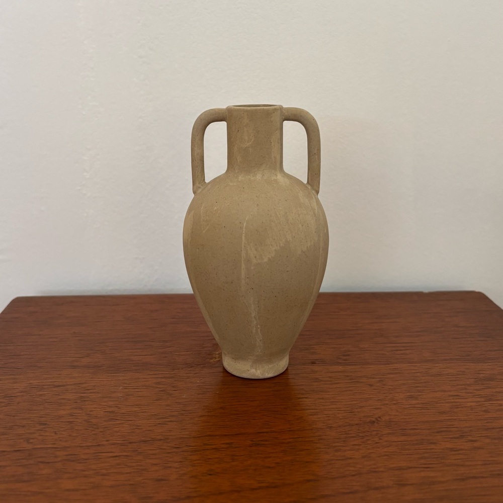 Small Ancient Style Ceramic Bud Vase Tan